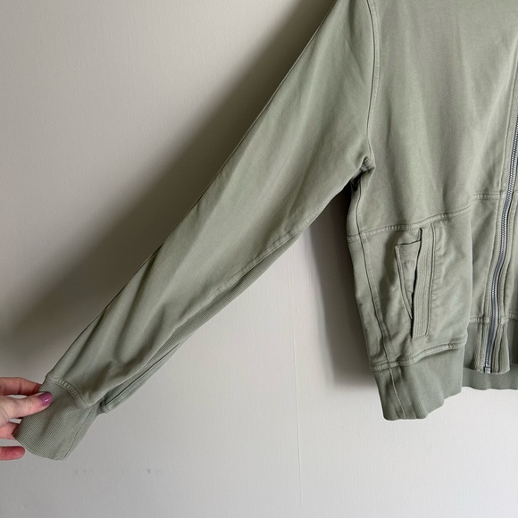 ATHLETA Sage Green Bomber Jacket Full Zip Athleisure Casual Comfort Active | M - Picture 4 of 16